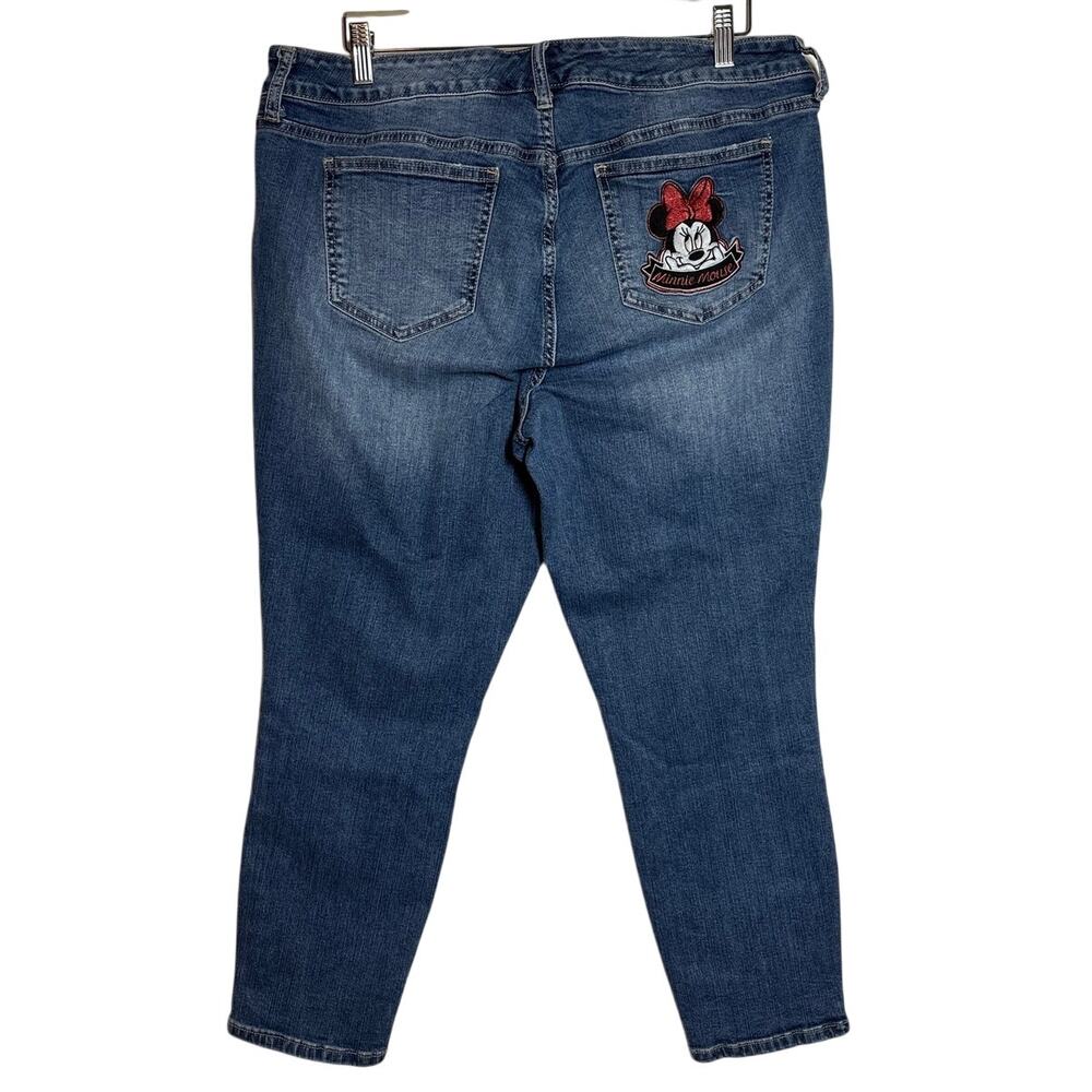 Torrid Disney Skinny Jeans 16 Minnie Mickey Mouse Character Patches High Rise - Picture 7 of 13
